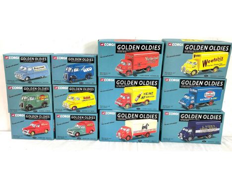 Boxed as new Corgi Golden Oldies 06502 Morris 1000 Nestles, 06501 Morris 1000 - Shell/BP, 05601 Bedford CA-Kodak, 06201 Morri
