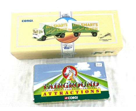 Original and boxed Corgi Fairground CC07401 Land Rover Series 2 &amp; Trailer: Harris’s Gallopers, Corgi classic commercials 