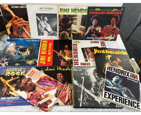 Selection of 17 Jimi Hendrix LP's and 2 books 
