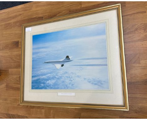 British Aerospace Concorde print by Gerald Coulson, approximate frame measurements: Height 17.5 inches, width 21 inches 