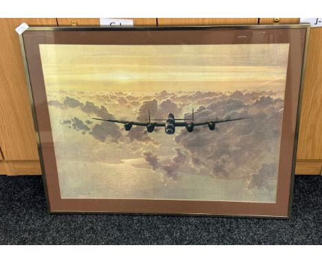 Signed framed Coulson aviation print, approximate measurements: 27 x 34 inches 