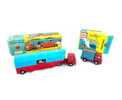 Corgi Toys No:1130 Chipperfields’ Circus Horse Transporter With Original box, Corgi Circus Giraffe transporter with giraffes 