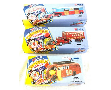 Original and boxed Corgi Chipperfield’s Circus 97887 Bedford O Articulated Horse Box, Corgi Classic 97303 Bedford O Articulat