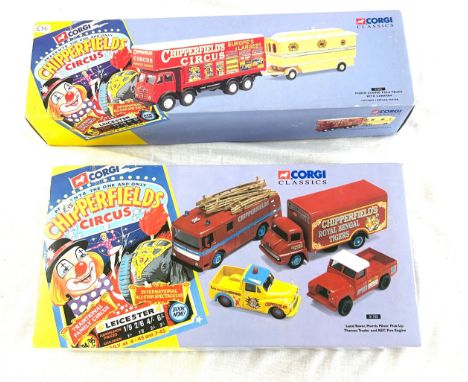 Origimnal and boxed Corgi Classics 31703 Chipperfield Circus 4 Vehicle Set, Corgi 97888 Chipperfields Circus Foden Closed Pol