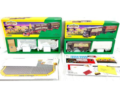 Original, boxed as new Corgi Classics:The Showmans Range 21701 John Codona's Closed Pole Trailer Set, Corgi Classics:The Show