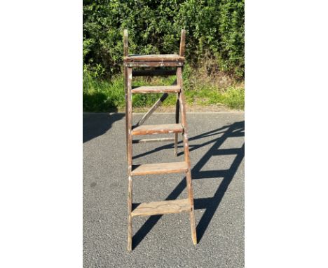 Vintage wooden step ladder approx height 140cm 