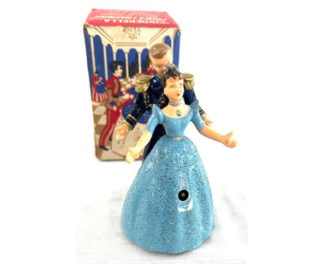 Walt Disney's Cinderella and Prince Charming novelty mechanical waltzing figures, model no.9/19, by Wells-Brimtoy, boxed with