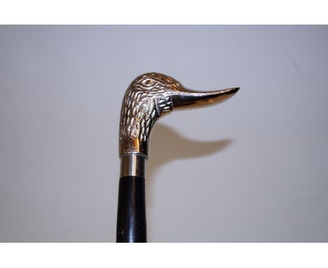 Walking stick with stylised duck's head handle 