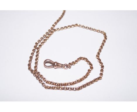 9ct gold Albert chain with dog clips. 47cm 11 grams