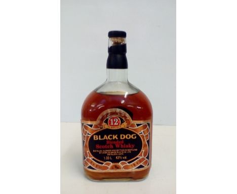 1 litre bottle of Black Dog Scotch whisky
