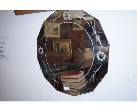 Frameless etched wall mirror 