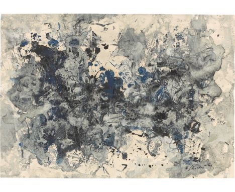 Fred Thieler (Königsberg 1916 – 1999 Berlin ). „K12/61“. 1961Aquarell auf Velin.  47&nbsp;×&nbsp;67&nbsp;cm (18&nbsp;½&nbsp;×