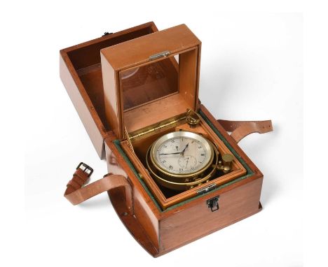 A Two Day Marine Chronometer, signed Thomas Mercer Ltd, St Albans, England, No.22855, 20th century, two tier case, 4-inch sil
