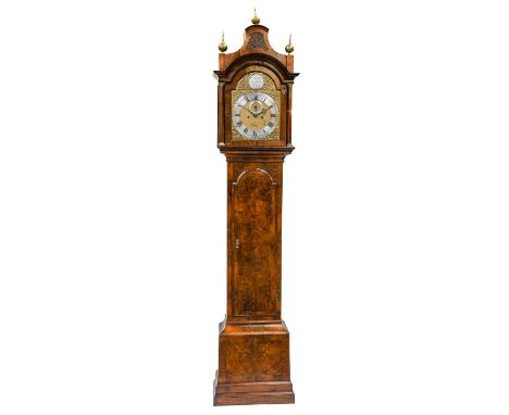 A Walnut Eight Day Longcase Clock, signed Wm Jas Miller, Lombard Street, London, circa 1770, pagoda pediment, brass capped co