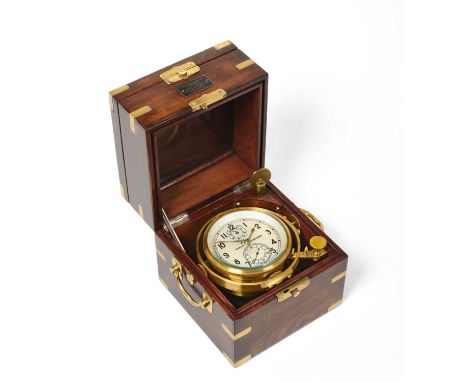 A Russian Two Day Marine Chronometer, signed MU Kupoba, No.21187, 20th century, three tier case with side carrying handles, f
