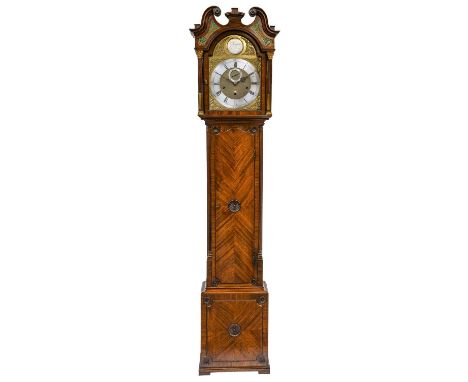 A Scottish Mahogany Month Going Quarter Striking Longcase Clock, signed Macpherson, Edinburgh, circa 1780, swan neck pediment