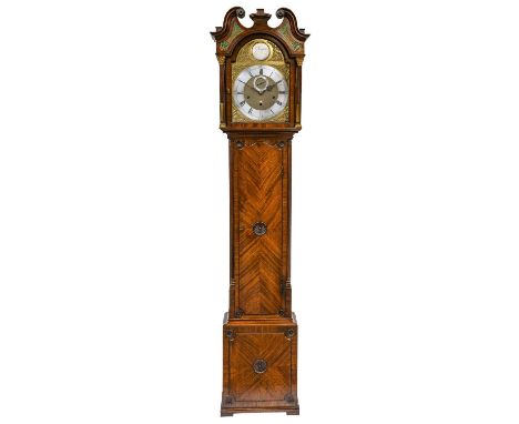 A Scottish Mahogany Month Going Quarter Striking Longcase Clock, signed Macpherson, Edinburgh, circa 1780, swan neck pediment