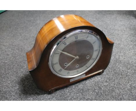 A 1930's walnut cased Smiths mantel clock 
