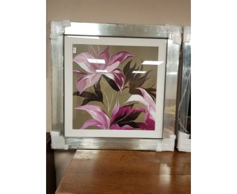 A framed print of a flower, 70 cm x 70 cm 