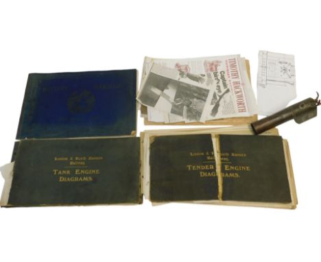 Railway related ephemera, including London and North Eastern Railways tank engine diagrams, British Warships The Royal Navy C