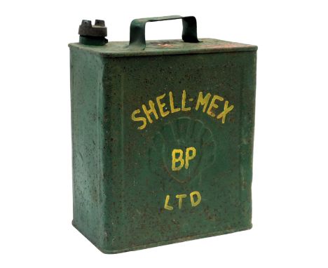 A Shell Mex BP Ltd fuel can, later painted, 33cm high.