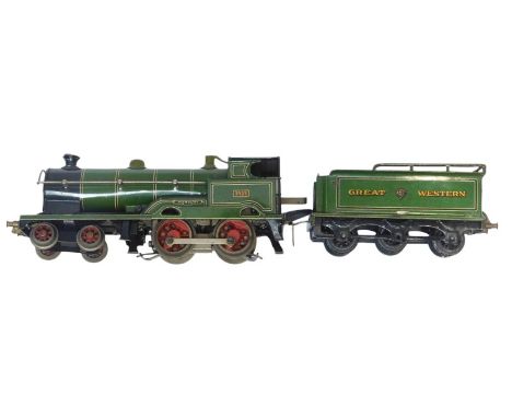 A Bing O gauge electric locomotive Mercury, 4-4-0, 3433, Great Western green livery.