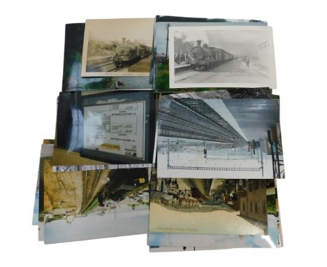 Railway related photographs, mainly Irish of locomotives, stations, engine yards, etc. (1 shelf)