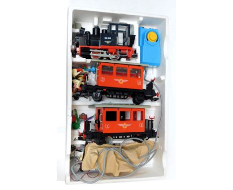 Playmobil G scale train set 4003 steam locomotive and passenger set, including locomotive, coaches, figures, transformer, mis