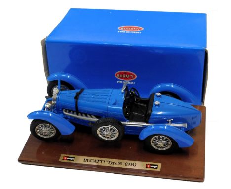 A Burago Bugatti type 59 1934 diecast model, boxed.