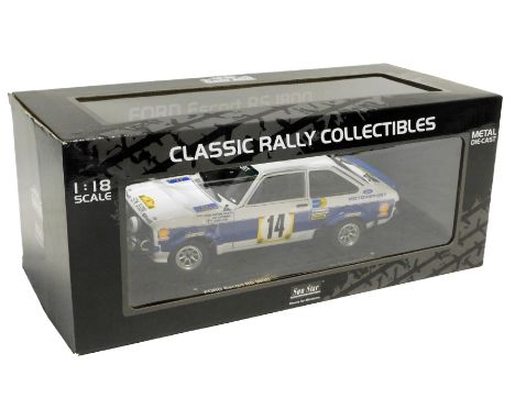 A Sunstar Classic Rally Collectables 1:18 scale diecast Ford Escort RS1800, #4491 #14A Vatanen/A Aho Safari Rally 1977, boxed