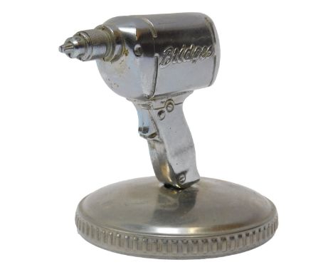 A Stanley Bridges Tool Company Nemic Drill advertising mascot, mounted on a radiator cap, 8cm high. 