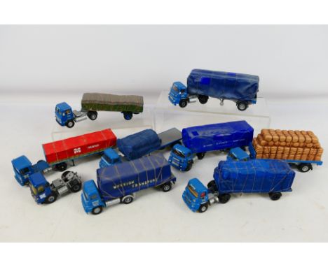 Corgi - Modified - A fleet of unboxed trucks in 1:50 scale which have been modified and repainted into McVeigh Transport live