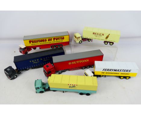 Corgi - A collection of unboxed articulated trucks in 1:50 scale including DAF CF, DAF 75, Atkinson, AEC and more. They show 
