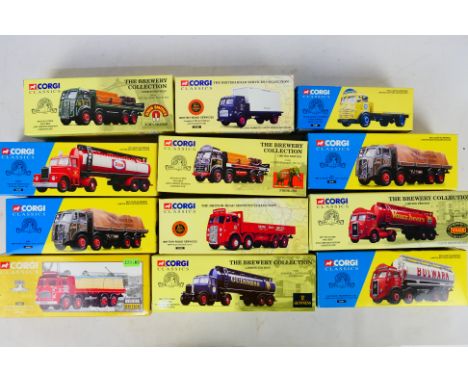 Corgi - Unsold Shop Stock - 12 diecast vehicles in 1:50 scale to include #24502 London Brick Company leyland 8 Wheel Platform