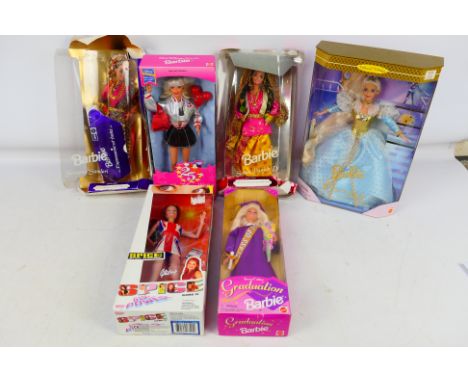 Mattel - Baloob - Barbie - 6 dolls to include #16525 Walt Disney World Barbie, #16900 Barbie as Cinderella, #16487 Graduation