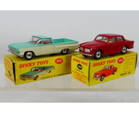 Dinky - A pair of diecast Dinky vehicles to include #449 Chevrolet El Camino Puck-Up Truck and #184 Volvo 1225 Items show sig