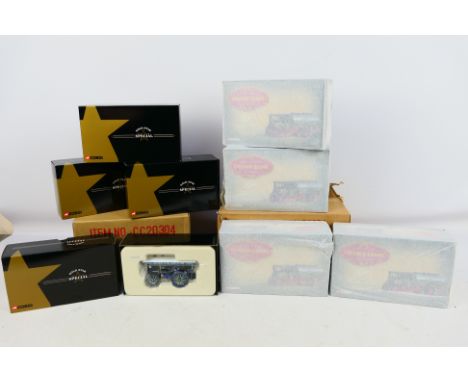 Corgi - Unsold Shop Stock - A pair of trade boxes to include a box of 4 x #CC20304 Garrett 4CD Showman's Tractor Pride of the