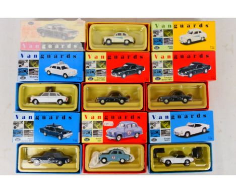 Lledo - Vanguards - 8 x boxes of 1:43 scale diecast vehicles to include VA04104 Thames Valley Constabulary Ford Cortina MKII,