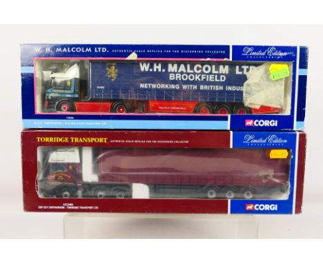 Corgi - A pair of 1:50 scale diecast Limited Edition vehicles to include #CC13402 ERF ETC Curtainside Torridge Transport Ltd 