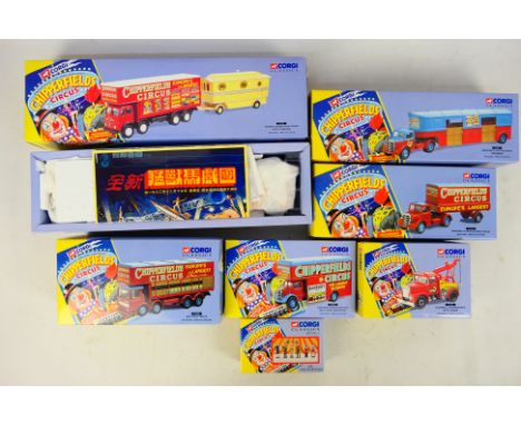 Corgi - Unsold Shop Stock - 7 x 1:50 scale diecast vehicles from the Chipperfield Circus series to include #97888 Foden Close