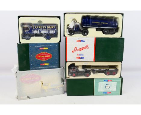Corgi - Unsold Shop Stock - 4 x 1:50 scale diecast vehicles to include #CC10702 Scammell Highway man Tanker - Manbre & Garton