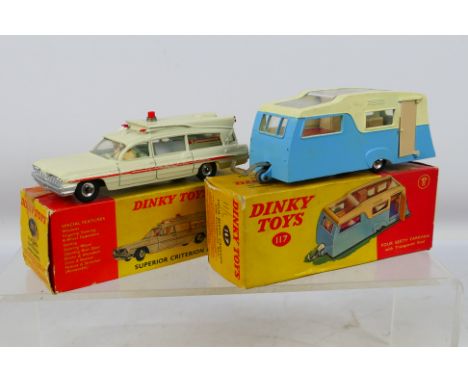 Dinky - A pair of diecast Dinky vehicles to include #263 Superior Criterion Ambulance with patient accessory and #117 Four Be