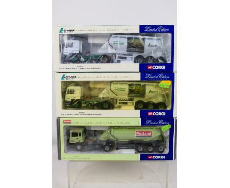 Corgi - 3 x 1:50 scale diecast Limited Edition vehicles to include 2 x #CC12011 Man Feldbinder Tanker - Lafarge Zement (Optac