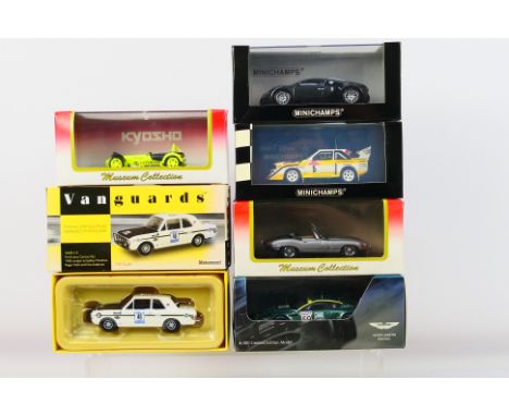 Minichamps - Kyosho - Vanguards - Six boxed 1:43 scale diecast model cars. Lot includes Minichamps #400851205 Audi Quattro Ra