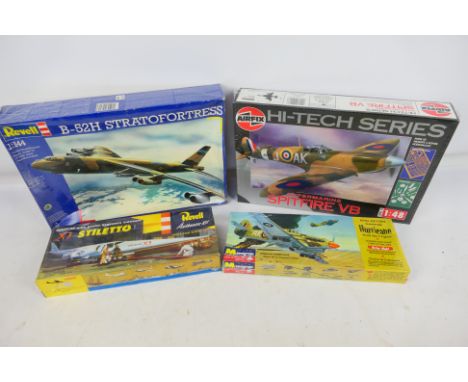 Revell - Monogram - Airfix - Four boxed factory sealed plastic model kits in various scales. Lot includes Revell #4601 1:144 
