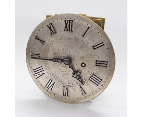 English silver fusee bracket clock movement, the engraved back plate signed Brewer, London, the 5.75" silvered dial with foli