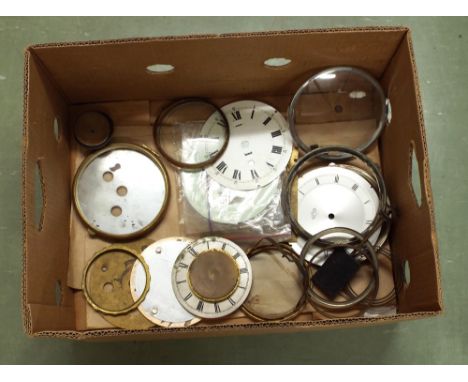 Quantity of bracket clock dials and bezels etc