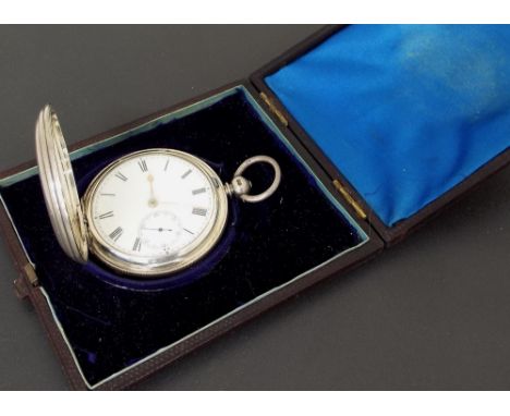 Silver fusee lever hunter pocket watch, London 1874, signed Joyce Murray, London, no. 2/6172, the dial with Roman numerals an