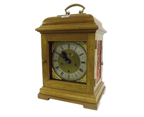 17th century style walnut double fusee verge bracket clock, made by Claude B. Reeve circa 1970, the movement with pull repeat