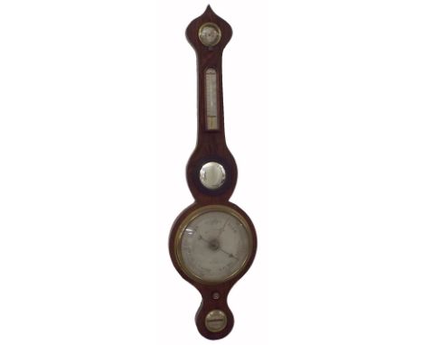 Rosewood five glass onion top banjo barometer, the 8" silvered dial signed W.N Telford, Chester, 37" high